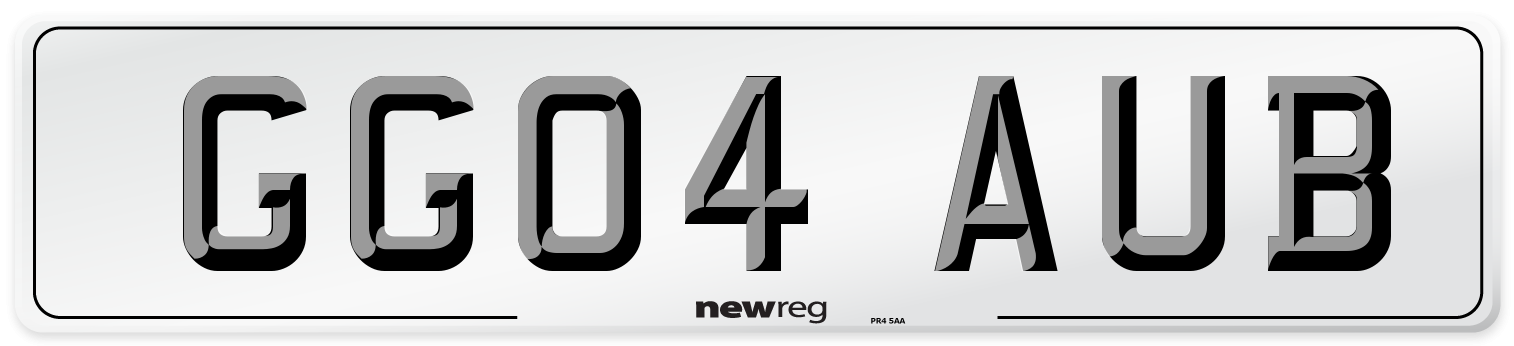 GG04 AUB Number Plate from New Reg